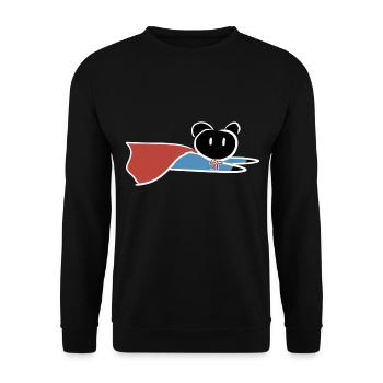 retten Held fliegen retter symbol bär - Unisex Pullover - Schwarz - Vorne - Alina (178cm) & Michal (187cm)