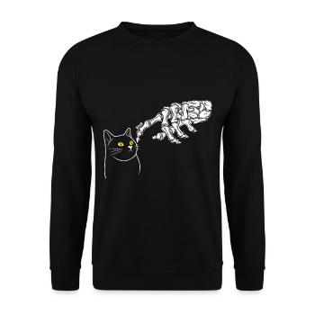 Halloween Katze Hexe - Unisex Pullover - Schwarz - Vorne - Alina (178cm) & Michal (187cm)