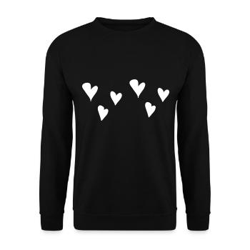 Pattern Hearts Heart Symbol Love - Unisex Sweatshirt - black - Front - Alina (178cm) & Michal (187cm)