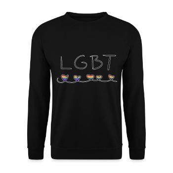 herzen lgbt liebe menschenrechte symbol - Unisex Pullover - Schwarz - Vorne - Alina (178cm) & Michal (187cm)