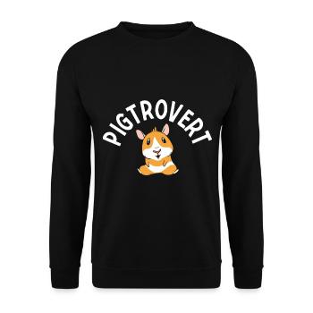 Nagetier Meerschwein Meerschweinchen - Unisex Pullover - Schwarz - Vorne - Alina (178cm) & Michal (187cm)