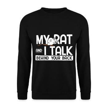 Nagetier Maus Ratte - Unisex Pullover - Schwarz - Vorne - Alina (178cm) & Michal (187cm)
