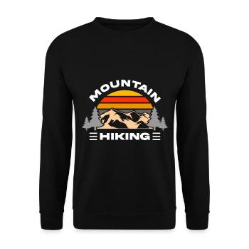 Hiking Mountaineering Mountains Forests Nature - Unisex Sweatshirt - black - Front - Alina (178cm) & Michal (187cm)