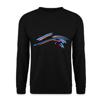 linien bunt farbig effektwelle wellen linie linien - Unisex Pullover - Schwarz - Vorne - Alina (178cm) & Michal (187cm)