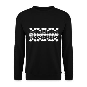 flowers rose line grass - Unisex Sweatshirt - black - Front - Alina (178cm) & Michal (187cm)