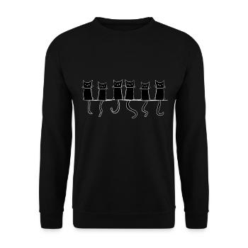 Chats Animaux Ligne d’animaux de compagnie mignon caresse animal - Sweat-shirt Unisexe - noir - Devant - Alina (178cm) & Michal (187cm)