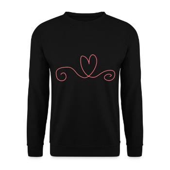 Ligne d’icônes en forme de cœur rose - Sweat-shirt Unisexe - noir - Devant - Alina (178cm) & Michal (187cm)