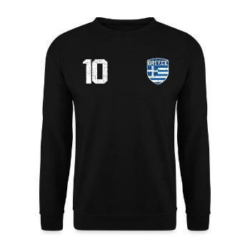 Griechenland Trikot - Unisex Pullover - Schwarz - Vorne - Alina (178cm) & Michal (187cm)