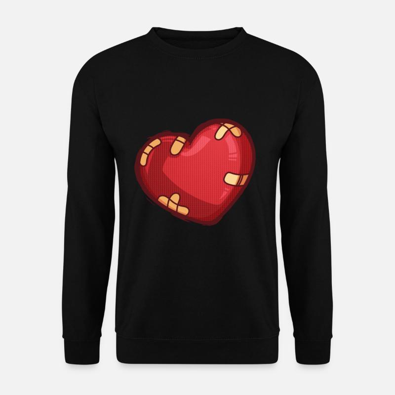 Herz mit Pflaster - Unisex Pullover - Schwarz