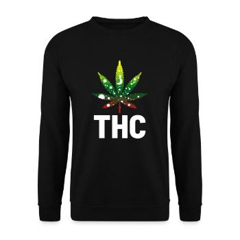 THC Cannabis Medizinisches Marihuana - Unisex Pullover - Schwarz - Vorne - Alina (178cm) & Michal (187cm)