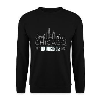 Chicago - Unisex Sweatshirt - black - Front - Alina (178cm) & Michal (187cm)
