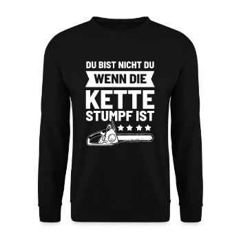 Kettensäge ich bin nicht ich - Unisex Pullover - Schwarz - Vorne - Alina (178cm) & Michal (187cm)