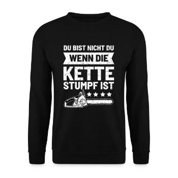 Kettensäge ich bin nicht ich - Unisex Pullover - Schwarz - Vorne - Alina (178cm) & Michal (187cm)