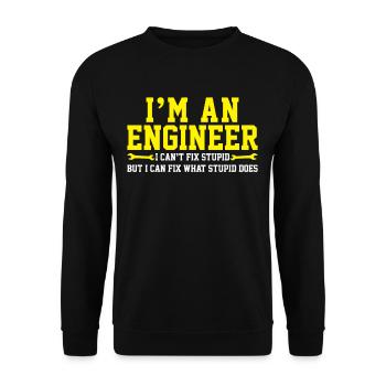 Engineer engineering - Unisex Sweatshirt - black - Front - Alina (178cm) & Michal (187cm)