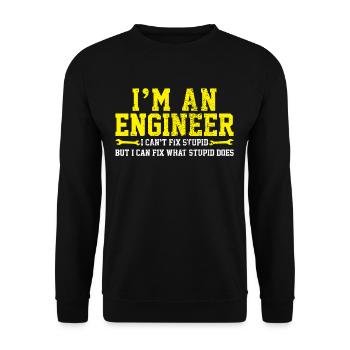 Ingénieur ingénieur - Sweat-shirt Unisexe - noir - Devant - Alina (178cm) & Michal (187cm)