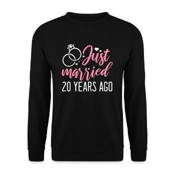 Anniversaire de mariage de 20 ans - Sweat-shirt Unisexe - noir - Devant - Alina (178cm) & Michal (187cm)