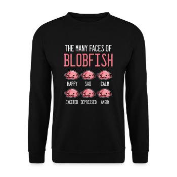 blobfish - Unisex Sweatshirt - black - Front - Alina (178cm) & Michal (187cm)