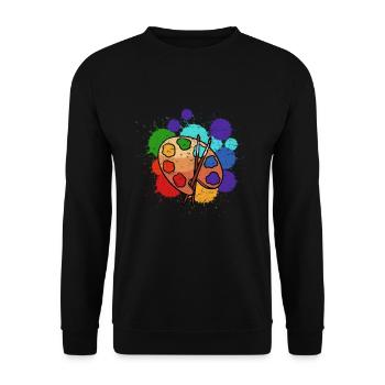 Artist-painter's palette - Unisex Sweatshirt - black - Front - Alina (178cm) & Michal (187cm)