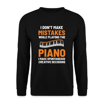 piano pianist - Unisex Sweatshirt - black - Front - Alina (178cm) & Michal (187cm)