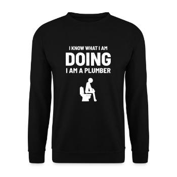 Plumbing plumbing humor - Unisex Sweatshirt - black - Front - Alina (178cm) & Michal (187cm)