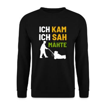 Mähen Rasenmäher - Unisex Pullover - Schwarz - Vorne - Alina (178cm) & Michal (187cm)