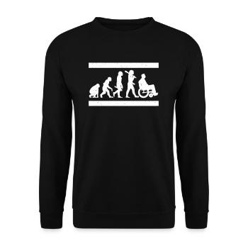 Disability PWD Wheelchair Evolution - Unisex Sweatshirt - black - Front - Alina (178cm) & Michal (187cm)