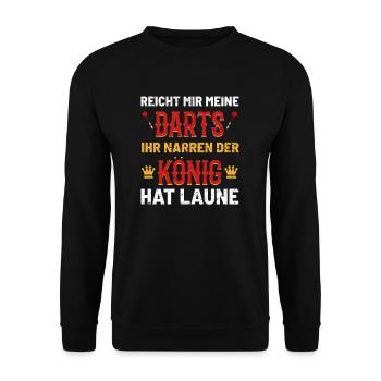 Dart Dart-Spieler - Unisex Pullover - Schwarz - Vorne - Alina (178cm) & Michal (187cm)
