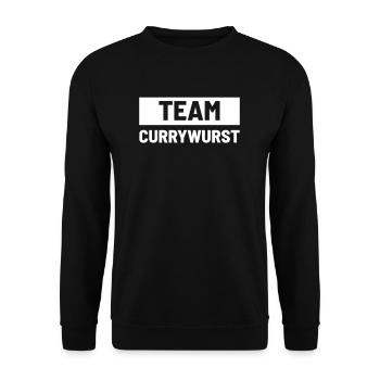 Team Currywurst Deutsche Küche - Unisex Pullover - Schwarz - Vorne - Alina (178cm) & Michal (187cm)