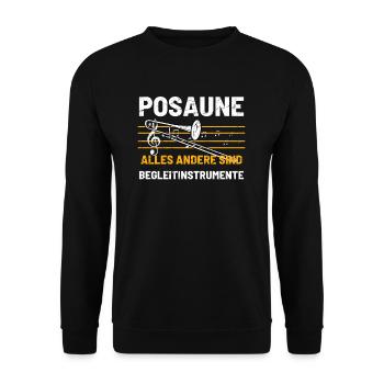 Posaune Posaunist - Unisex Pullover - Schwarz - Vorne - Alina (178cm) & Michal (187cm)