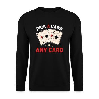 Carte magique magicien - Sweat-shirt Unisexe - noir - Devant - Alina (178cm) & Michal (187cm)