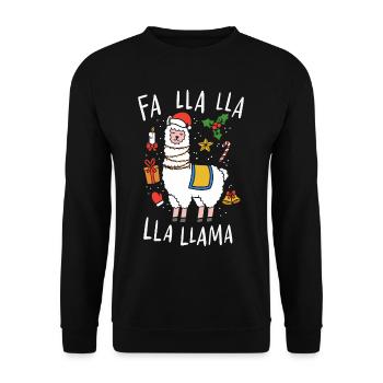 Noël Lama - Sweat-shirt Unisexe - noir - Devant - Alina (178cm) & Michal (187cm)