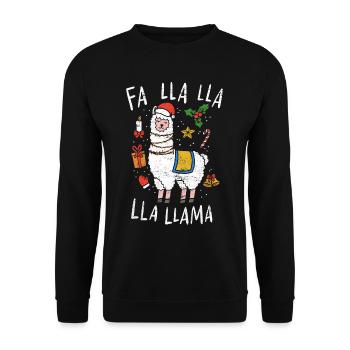 Noël Lama - Sweat-shirt Unisexe - noir - Devant - Alina (178cm) & Michal (187cm)