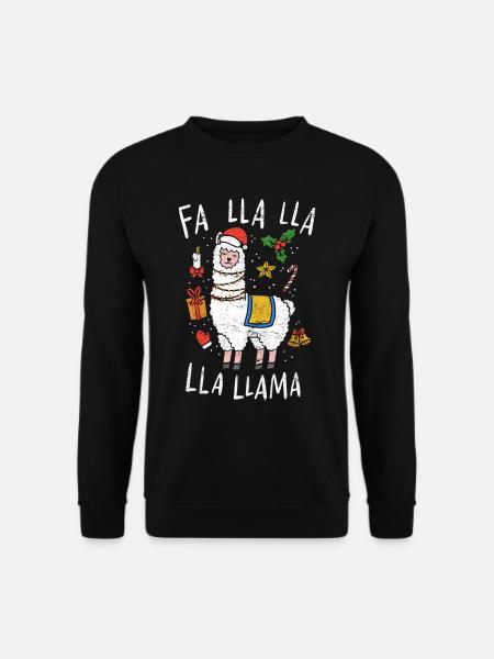Weihnachts-Lama - Unisex Pullover - Schwarz