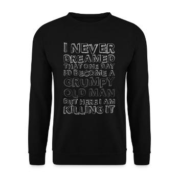Grumpy old man - Unisex Sweatshirt - black - Front - Alina (178cm) & Michal (187cm)