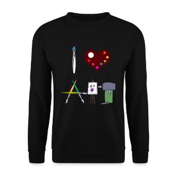 Artiste professeur d'art - Sweat-shirt Unisexe - noir - Devant - Alina (178cm) & Michal (187cm)