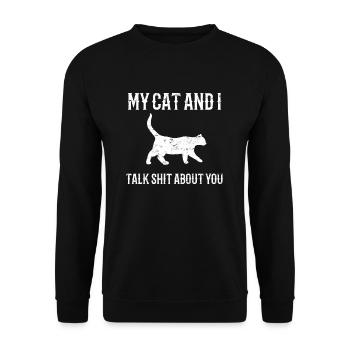 Cat kitten sarcasm - Unisex Sweatshirt - black - Front - Alina (178cm) & Michal (187cm)