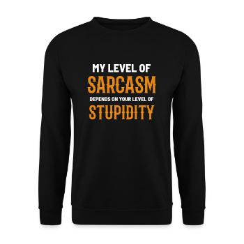 Sarcasme sarcasme - Sweat-shirt Unisexe - noir - Devant - Alina (178cm) & Michal (187cm)