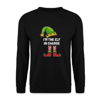 Weihnachten im Einsatz Elf - Unisex Pullover - Schwarz - Vorne - Alina (178cm) & Michal (187cm)