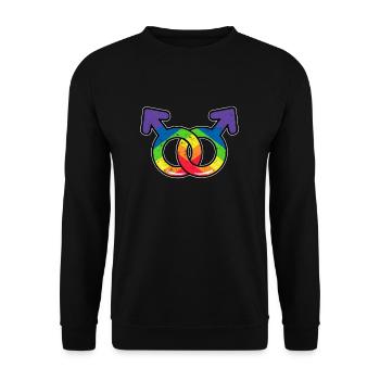 LGBT Flag Gay Pride - Unisex Sweatshirt - black - Front - Alina (178cm) & Michal (187cm)