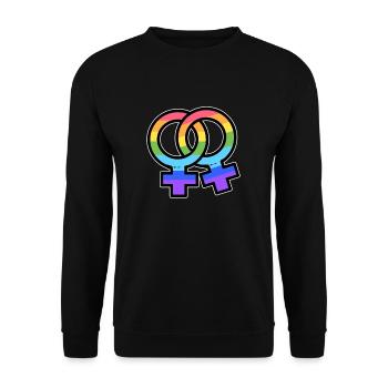 LGBT flag lesbian pride - Unisex Sweatshirt - black - Front - Alina (178cm) & Michal (187cm)