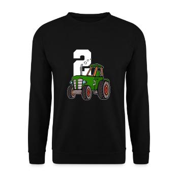 2nd birthday tractor - Unisex Sweatshirt - black - Front - Alina (178cm) & Michal (187cm)