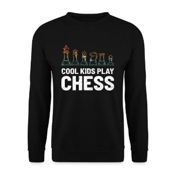 Joueur d'échecs Enfants Retro - Sweat-shirt Unisexe - noir - Devant - Alina (178cm) & Michal (187cm)