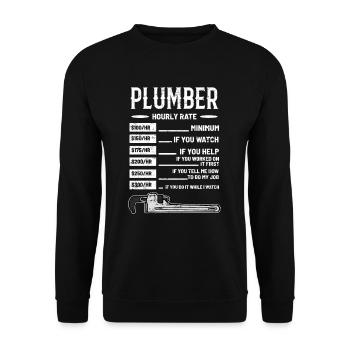plumbing - Unisex Sweatshirt - black - Front - Alina (178cm) & Michal (187cm)