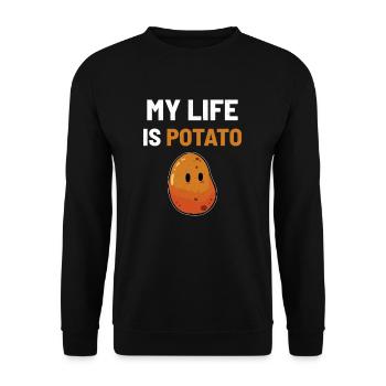 Pommes de terre végétalien végétarien - Sweat-shirt Unisexe - noir - Devant - Alina (178cm) & Michal (187cm)