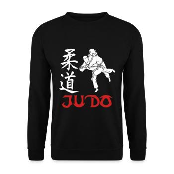 Judo Martial Arts - Unisex Sweatshirt - black - Front - Alina (178cm) & Michal (187cm)