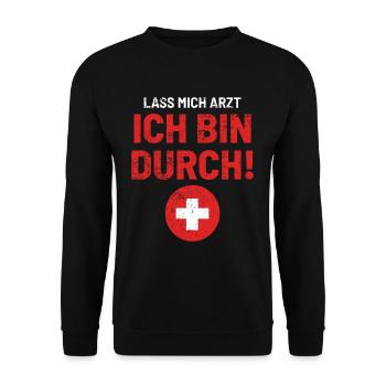 Arzt Medizin Lustig Sprüche - Unisex Pullover - Schwarz - Vorne - Alina (178cm) & Michal (187cm)