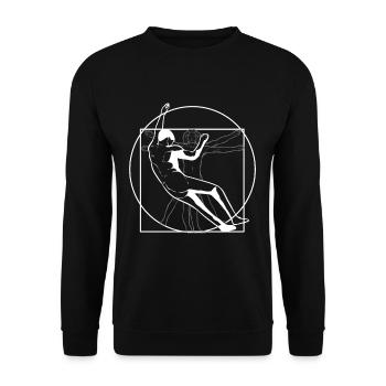 Klettern Bergsteigen Bergsteiger Wandern - Unisex Pullover - Schwarz - Vorne - Alina (178cm) & Michal (187cm)