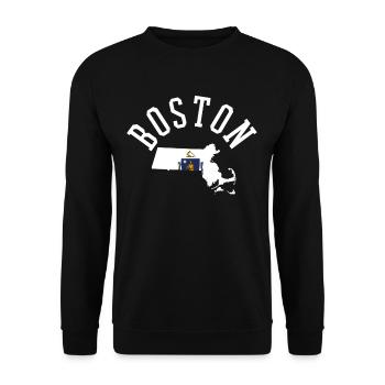 Boston USA Amérique drapeau drapeau armoiries - Sweat-shirt Unisexe - noir - Devant - Alina (178cm) & Michal (187cm)