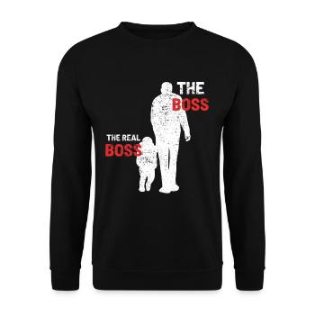 Père et fils enfant patron fête des pères bébé - Sweat-shirt Unisexe - noir - Devant - Alina (178cm) & Michal (187cm)