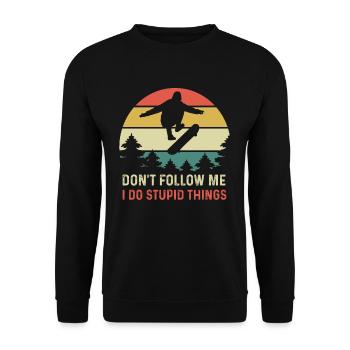 Skater skating skateboard hobby free time - Unisex Sweatshirt - black - Front - Alina (178cm) & Michal (187cm)
